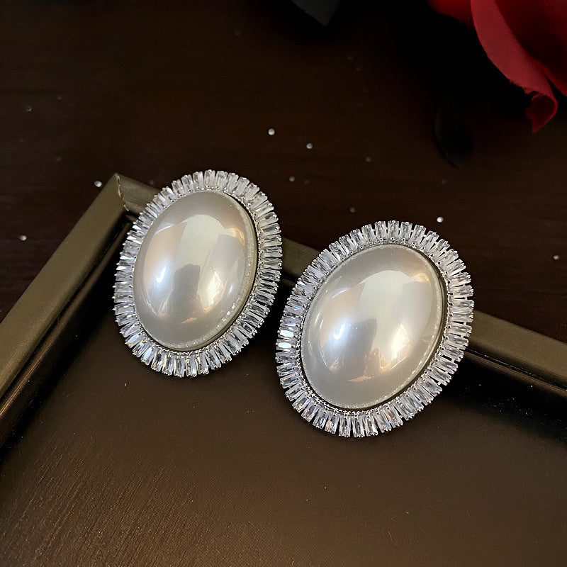 Pearl Rhinestone Buttons Embelished Earring SJP