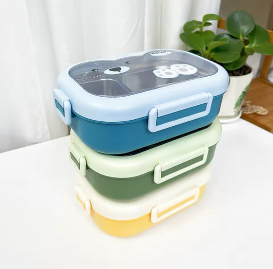 Tots & Togs Polar Bear 2-Partitioned Stainless Steel Bento Box