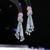 French retro sea blue pink knotted earring-SJP Design