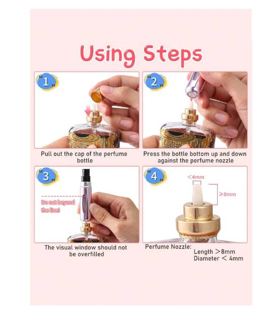 Shein 5Pcs/3Pcs/1Pc 5ML Perfume Refillable Bottle,Refillable Perfume Atomizer Bottle,Perfume Travel Spray Bottling Dispenser,Mini Portable Empty Liquid Container