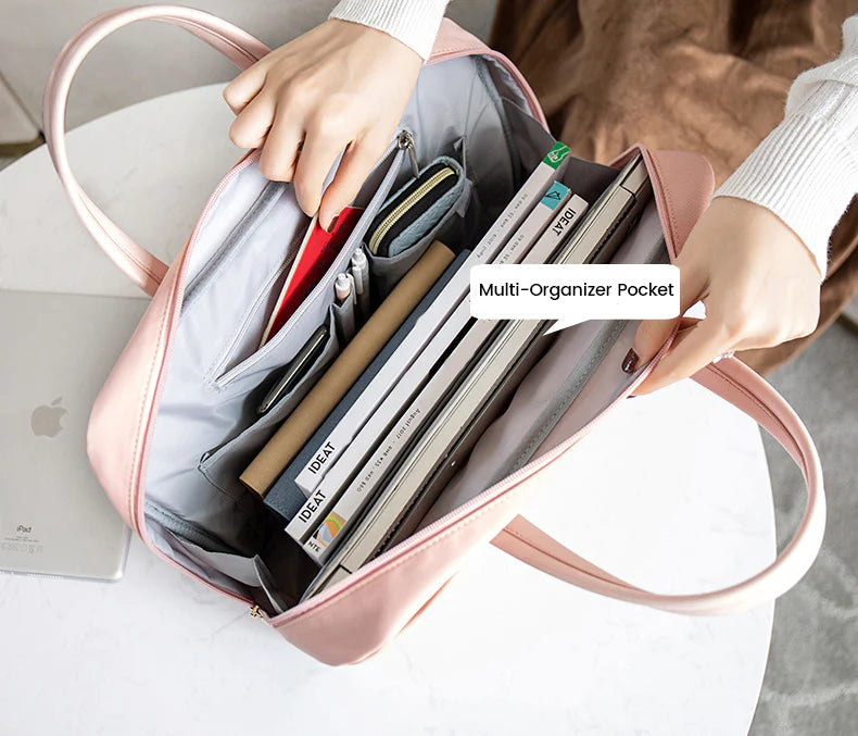 Fashion Women's Notebook Briefcase, Laptop Crossbody Bag Shoulder Bags Business Travel: Light Pink