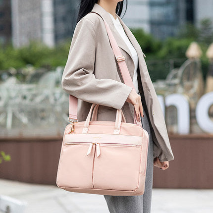 Fashion Women's Notebook Briefcase, Laptop Crossbody Bag Shoulder Bags Business Travel: Light Pink