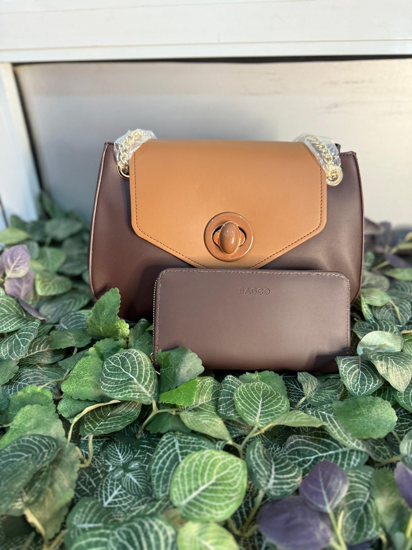 Bagco Satchel Shoulder Brown Bag