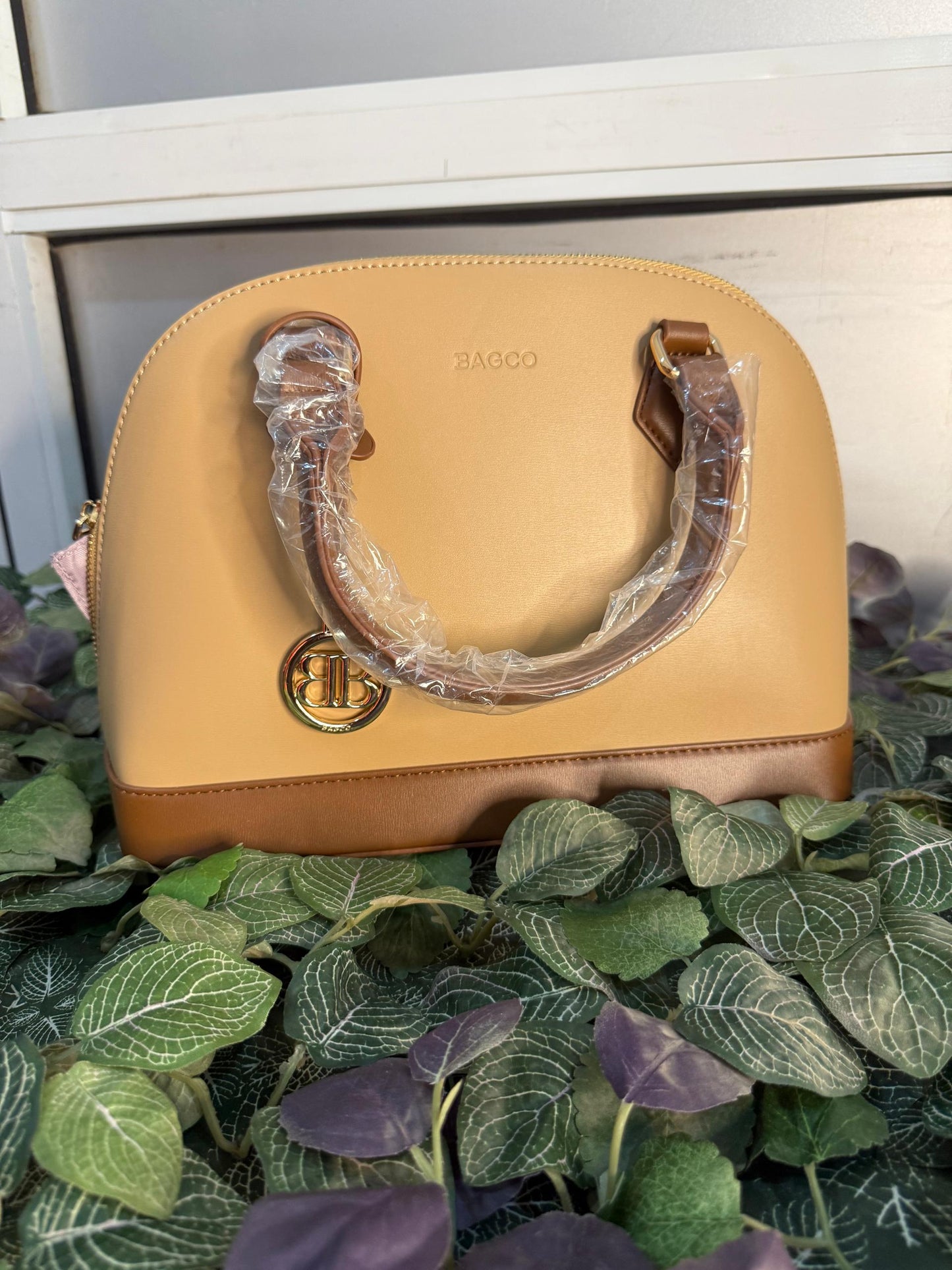 Bagco Brown and cream Hand and crossbody bag