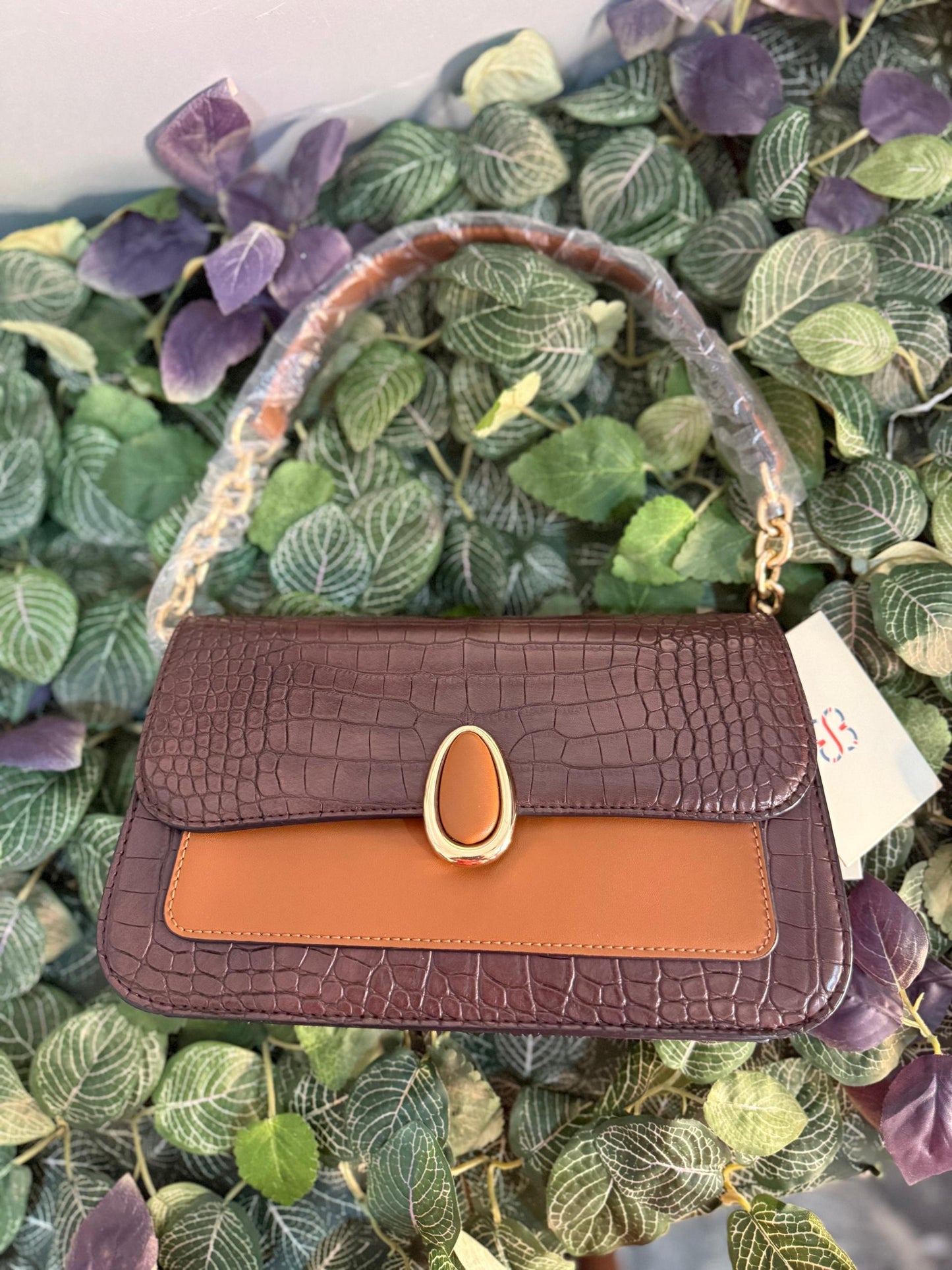 Bessie London Double tone satchel handbag