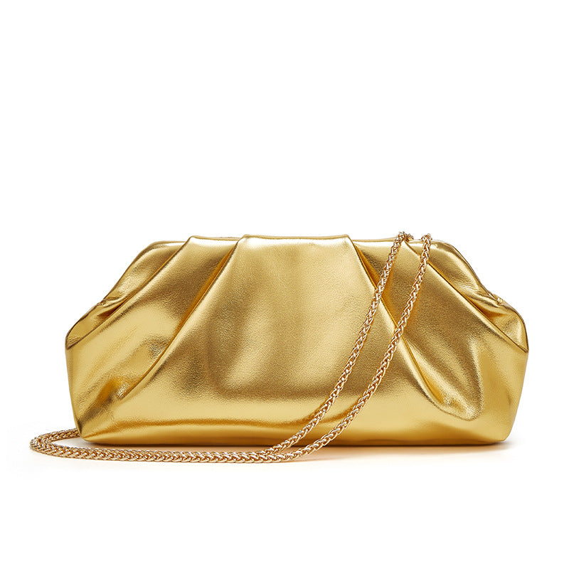 Women gold evening bags with detachable chains SJP