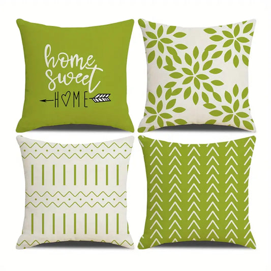 4pcs Modern 45.72 X 45.72 Cm Sofa Throw Pillow Cover, Decorative Outdoor Linen Fabric Pillow Case For Couch Bed Car Decor