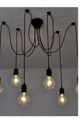 LIXADA Adjustable Antique Classic Spider Chandelier Black