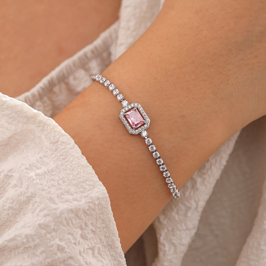 Super flash Zircon pink high end bracelets SJP