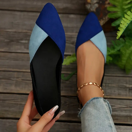 New Fashion matching colours pointed toe women flat shoes
