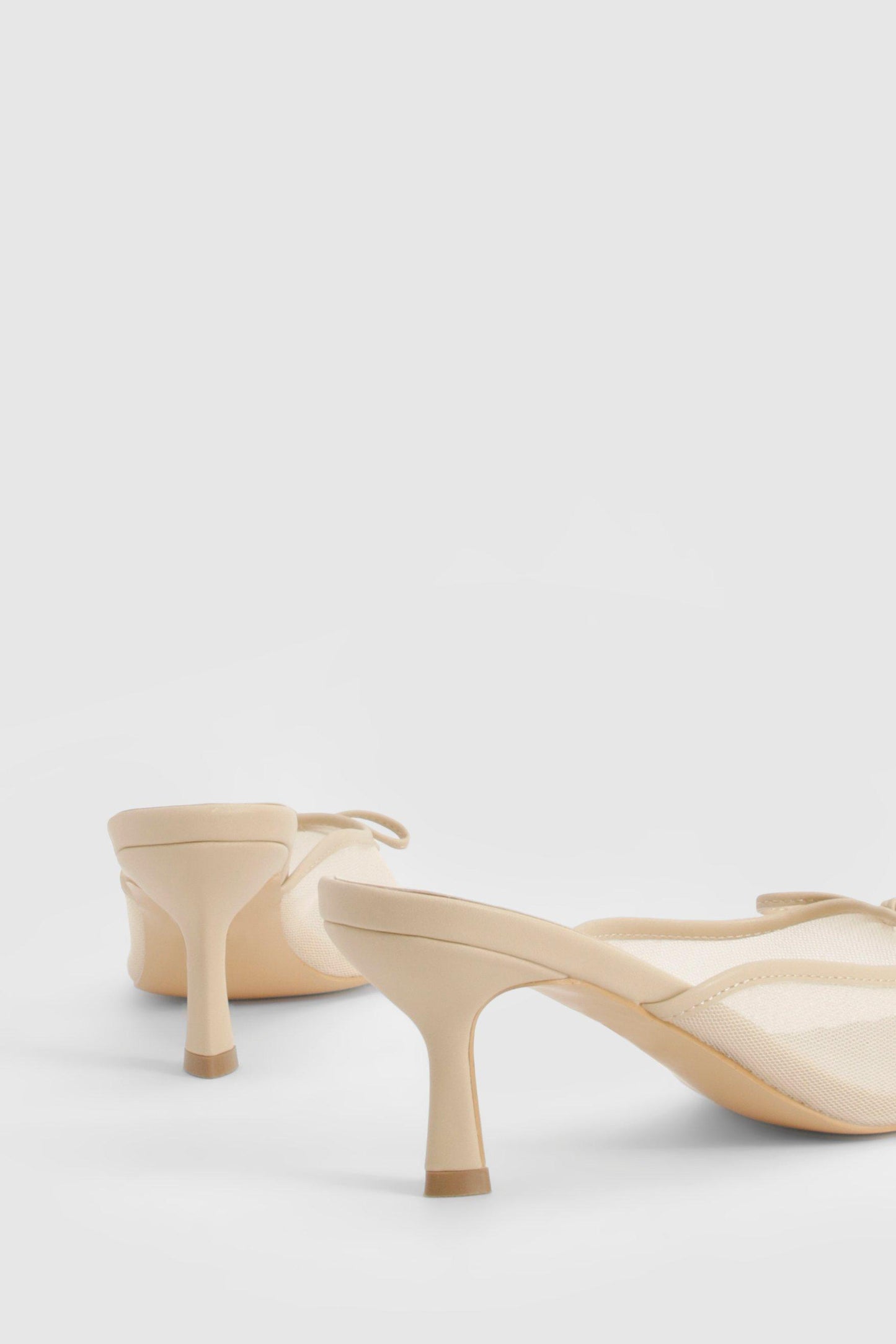 Boohoo Mesh Bow Detail Court Shoes
