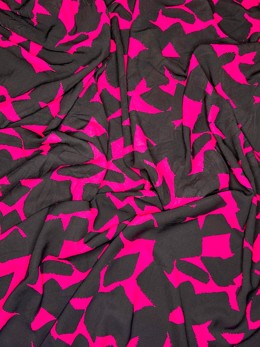K&Y pink and black royal cotton: 3yard