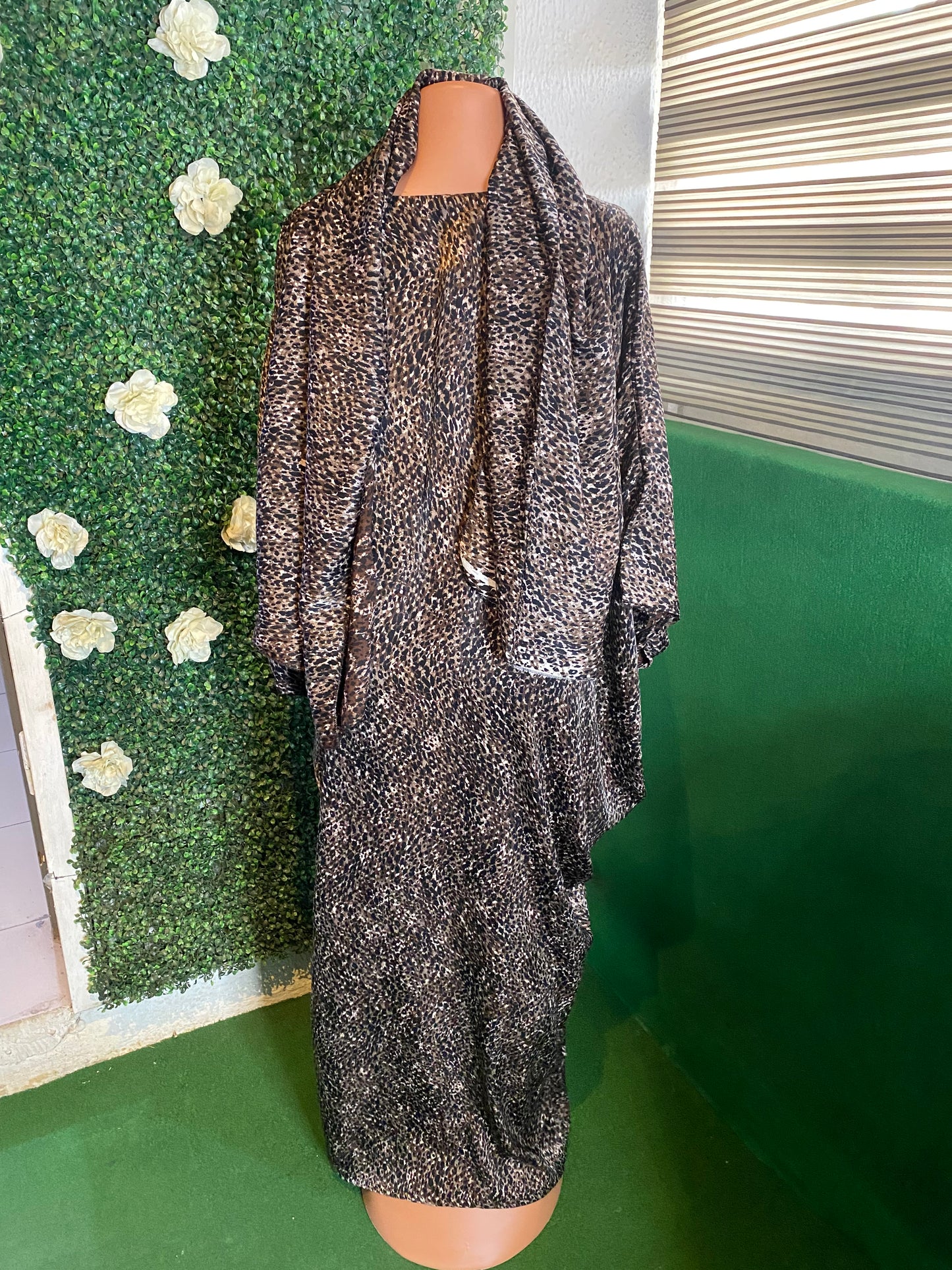 K&Y mimi silk Ready to wear bubu gown with scarf free size