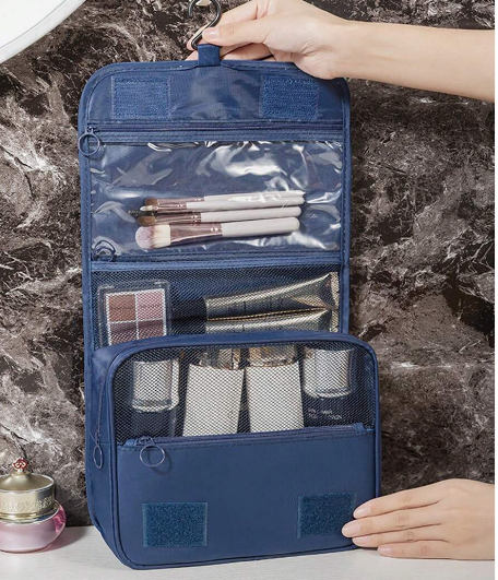 1pc High Quality Women Makeup Bags Toiletries Organizer - Navy Blue