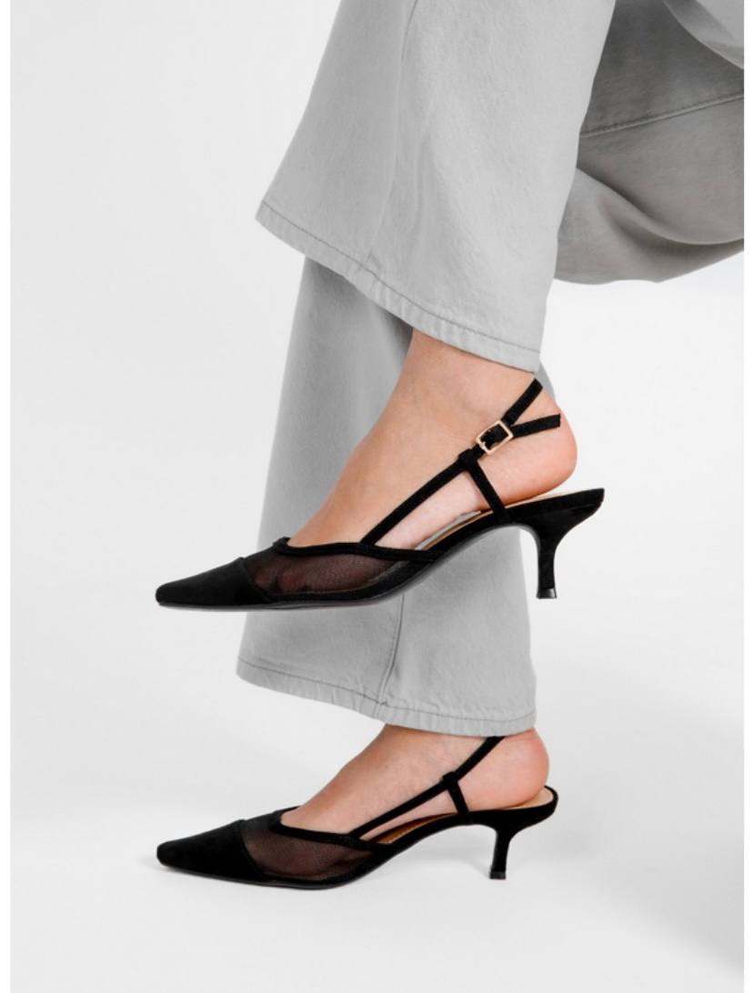 Celene Kitten Heel Pump - Black