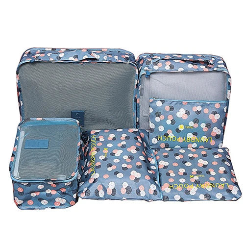 Shein 6pcs/Set Travel Organizer Bags: Makeup Bag, Toiletry Bag,