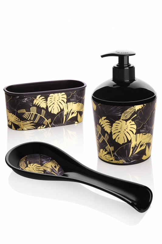 Queen's Kitchen Acrylic Luxury 3 Pieces Gilded Kitchen Set Size: Tropical