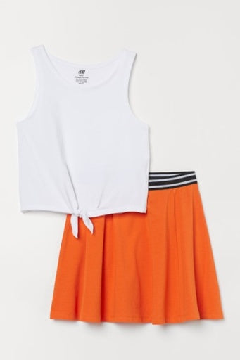 H&M 2-piece cotton set - White/Orange