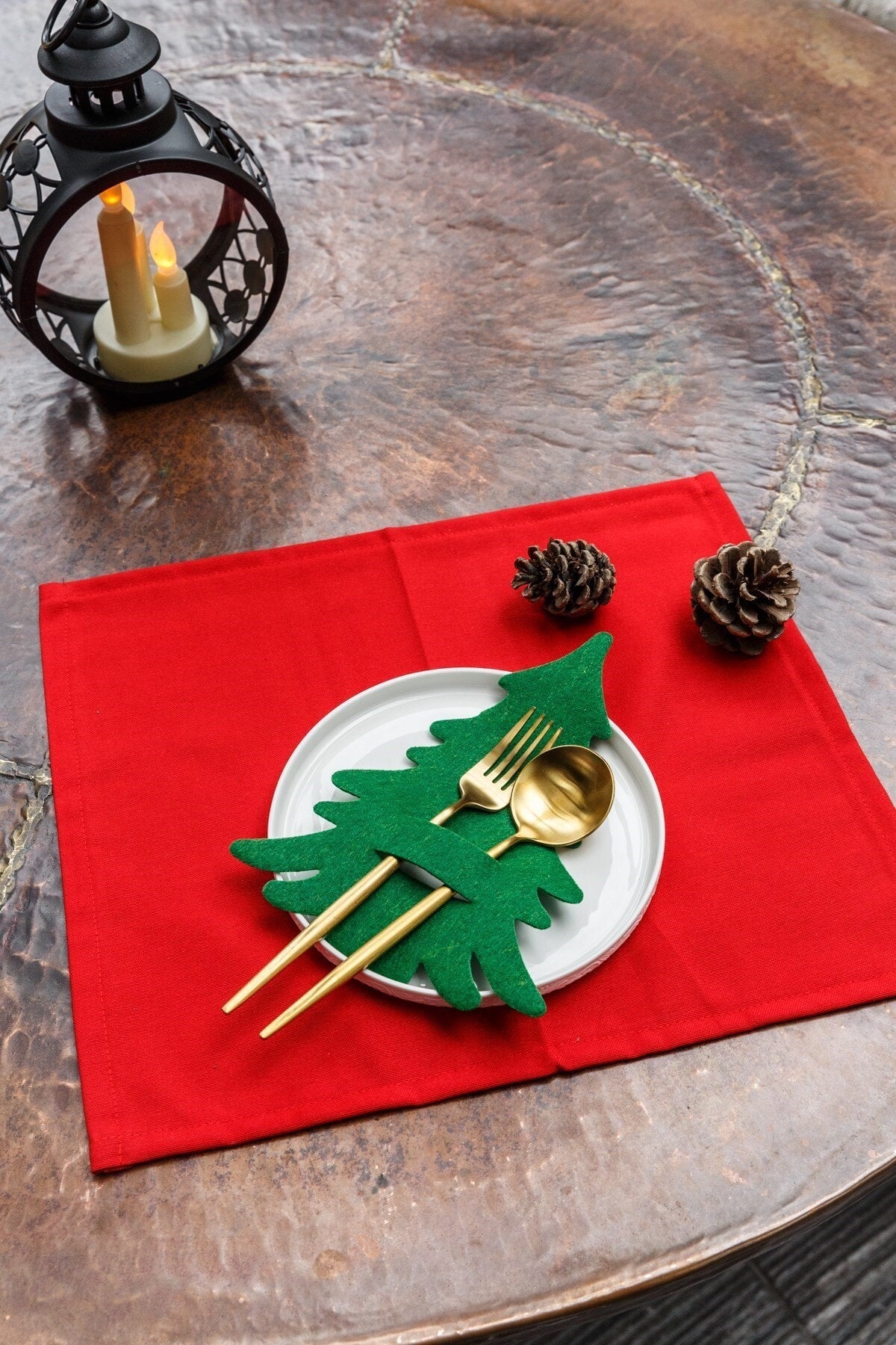 E-Art House 6 Pieces Decorative Pine Wood Cutlery Size: green