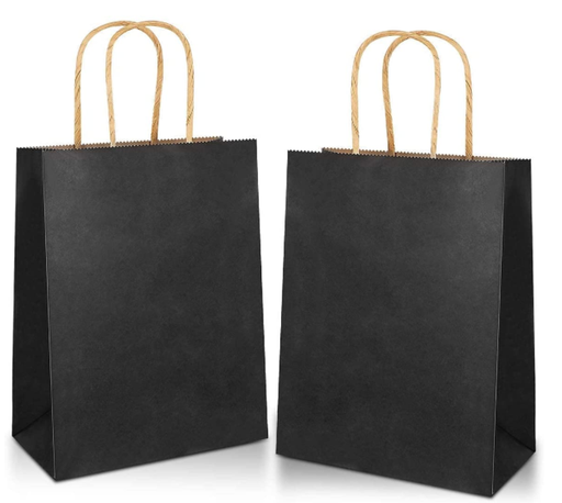 Black Paper Bags,Paper Bags Gift bags for Halloween Party,Wedding - Main Image