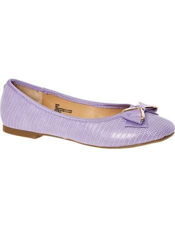 HEAD OVER HEELS BY DUNE Lavender Lizard Bow Tie Ballerinas