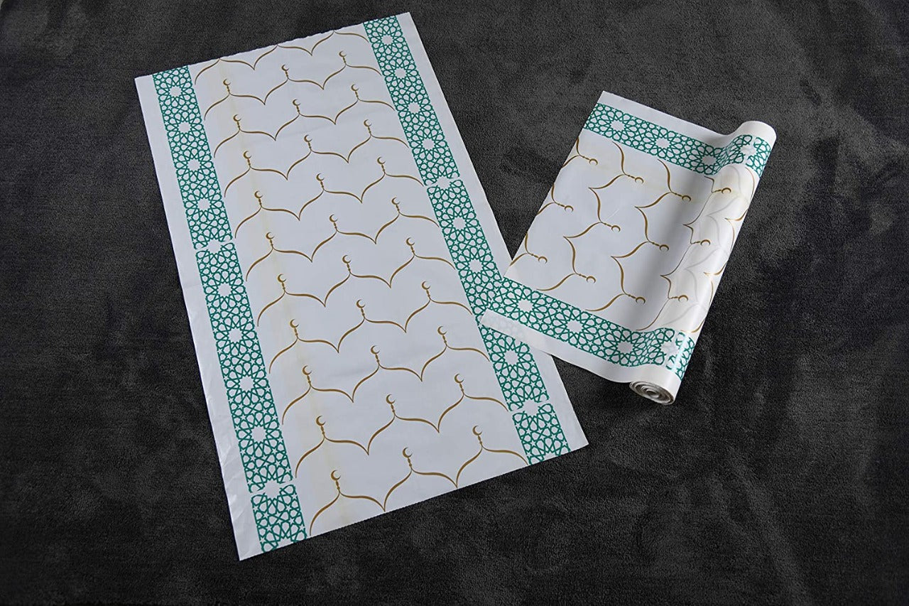 Fun 20-Piece Disposable Praying Mat Roll White/Brown/Blue