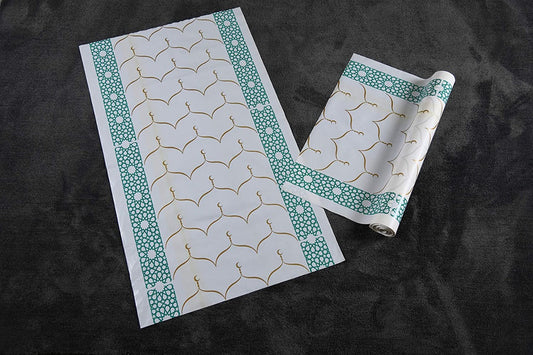 Fun 20-Piece Disposable Praying Mat Roll White/Brown/Blue