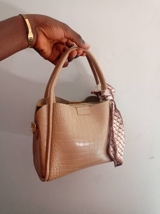 F&S  Croc-Embossed top-handle handbag