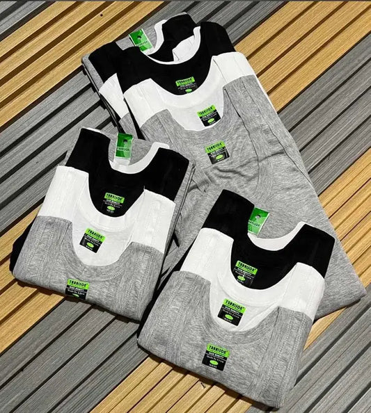 De Lynn 3pcs Yarrison high quality cotton men vest white, black and grey