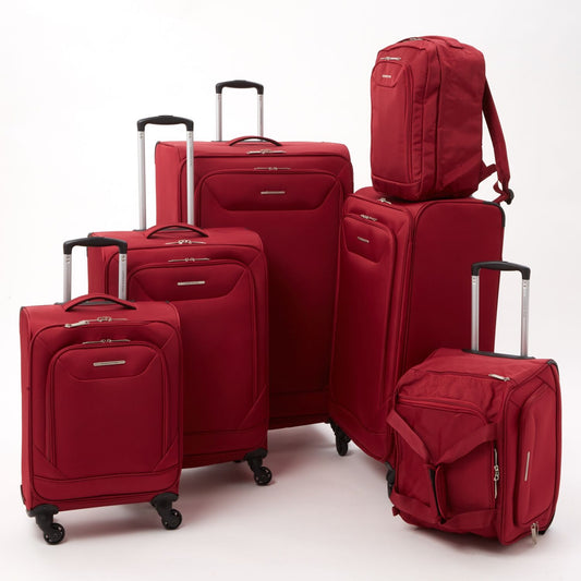 LONDON FOG Red Addington Softshell Suitcases