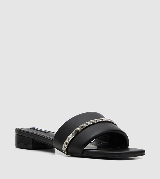 Nine West Embellished Flat Slide Sandals