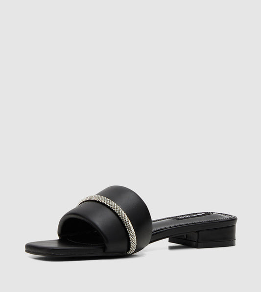 Nine West Embellished Flat Slide Sandals