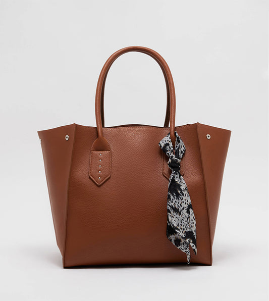 Tyra Textured Scarf Detail Tote Bag
