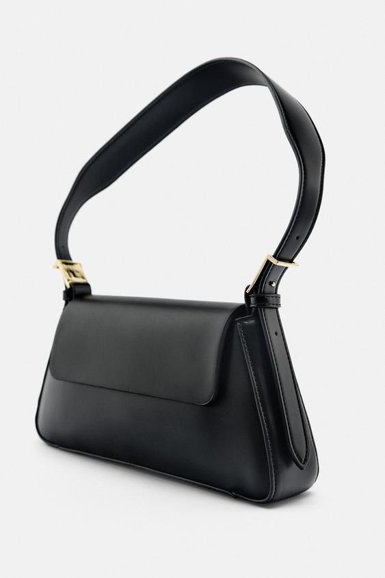 ZARA MINIMALIST SHOULDER BAG WITH FLAP