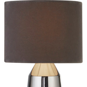 Chrome Table Lamp With Grey Shade - Silver