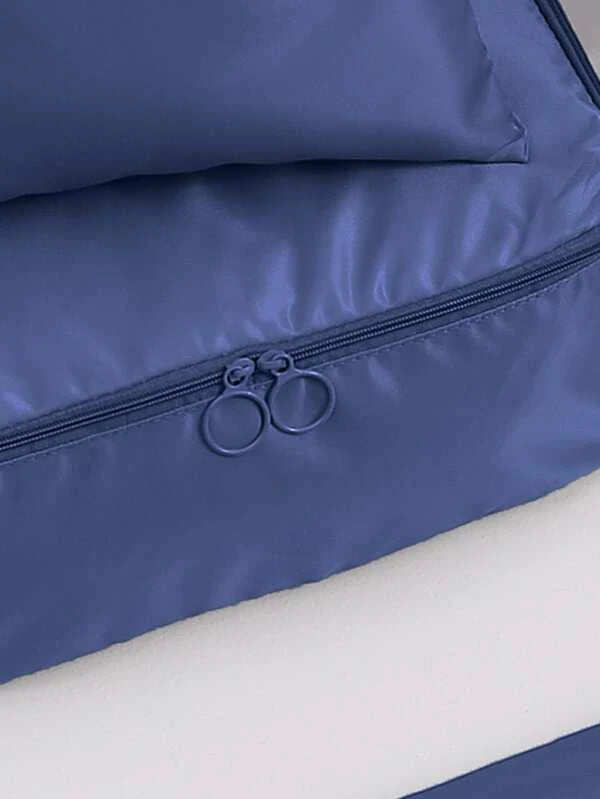 8pcs Slogan Graphic Travel Storage Bag - Navy Blue
