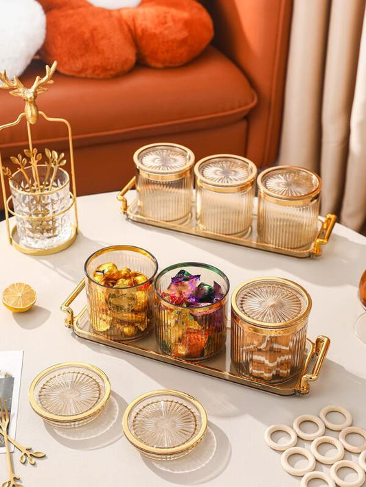 4pcs/set PS Food Tray, Modern Square Tray With Storage Box For Coffee Table, Dining Table