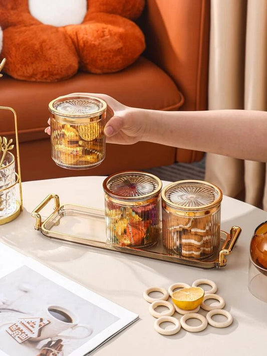 4pcs/set PS Food Tray, Modern Square Tray With Storage Box For Coffee Table, Dining Table