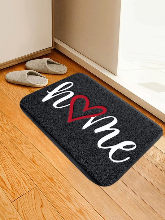 1pc Letter Pattern Non-slip Door Mat, Modern Polyester Floor Mat For Living Room And Bedroom