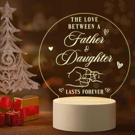 Gifts for Dad, Gifts for Dad Night Light Engraved with Thankful Saying Dad Birthday Gifts, Idea Birthday, Fathers Day, Valentines Gifts, Christmas Gifts for Dad from Daughter, Warm White