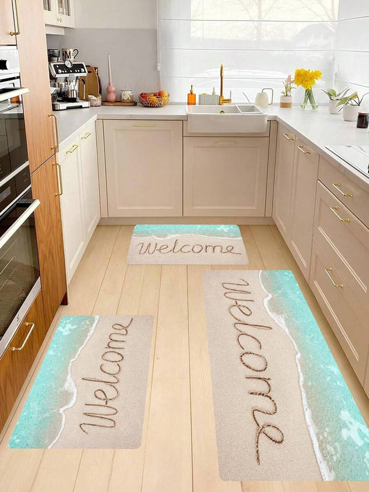 1pc Durable Welcome Doormat, Indoor Outdoor Entrance Mat, Non-slip Dirt Resistance Welcome Mat, Absorbent Bath Mat, Suitable For Living Room, Kitchen, Bedroom, Farmhouse, Kitchen Carpet