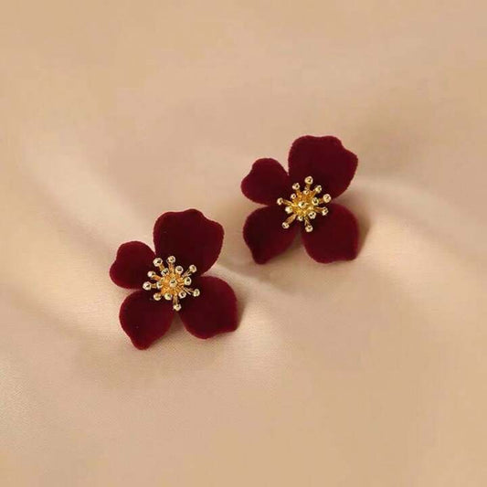 Passion Velvet Red Floral Earrings SJP