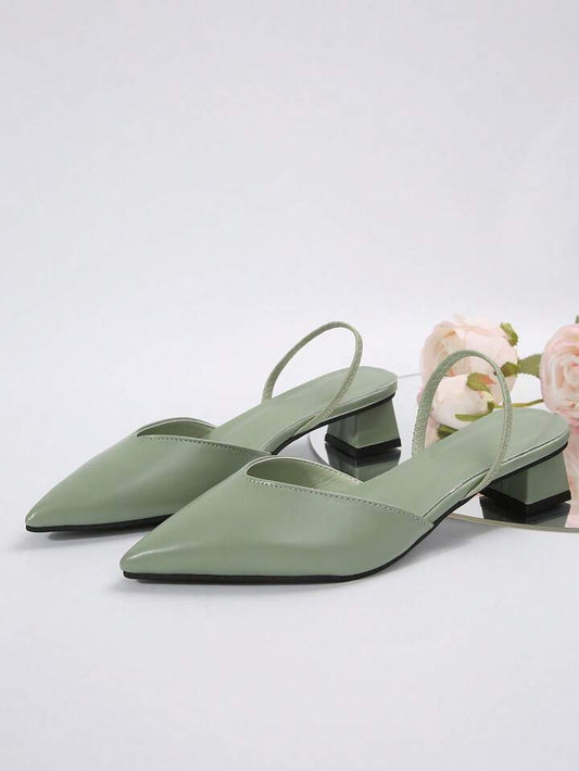 Women low heel thin strap sandals-light green