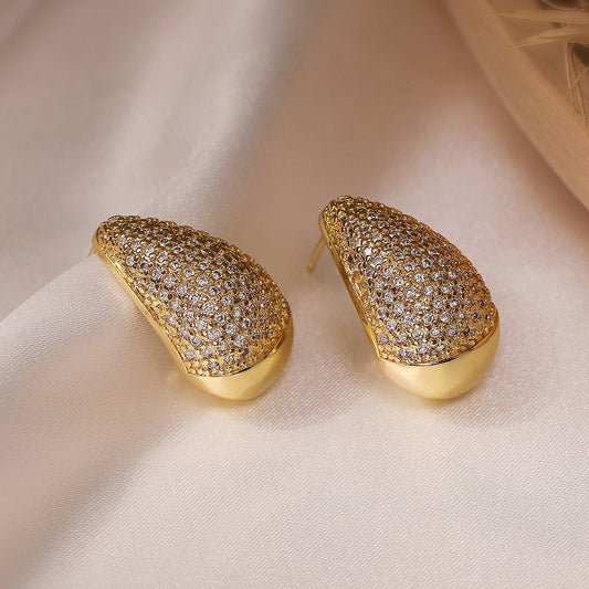 Luxury Tear Drop Gold Earring SJP