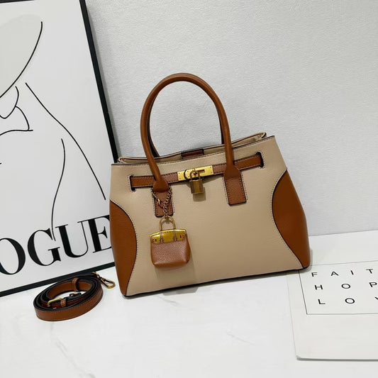 Classy women messenger bag- Apricot and brown