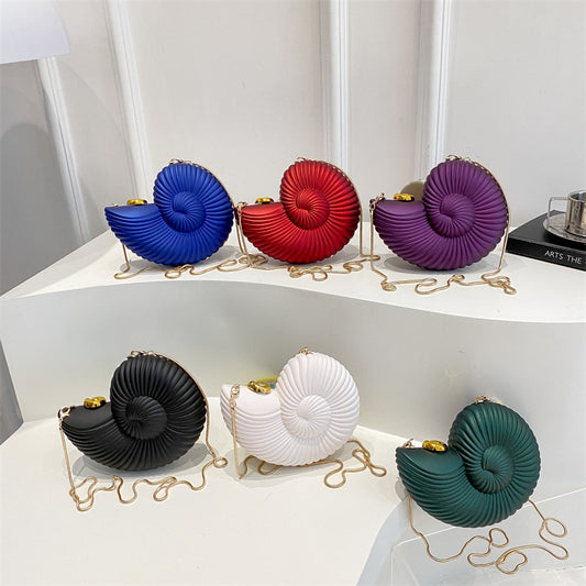 Shell shaped elegant crossbody party clutch/red-SJP Design