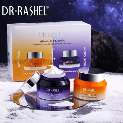 DR RASHEL Vitamin C & Retinol Day & Night Time Brightening & Anti-aging Face Cream - 50g each