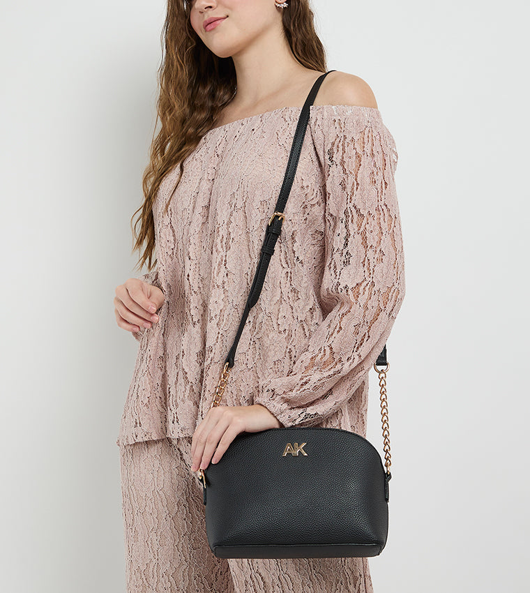 Anne Klein Textured Zippered Crossbody Bag