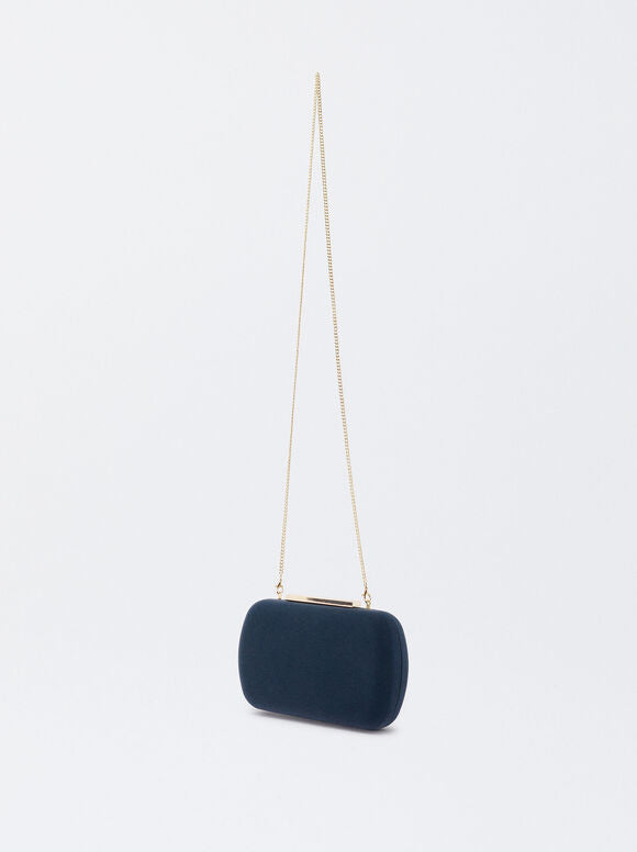 PARFOIS PARTY CLUTCH WITH CHAIN HANDLE NAVY