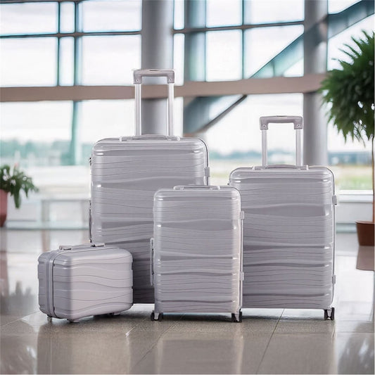 SHEONLY 4PCS Lockable Travel Suitcase Set - Grey